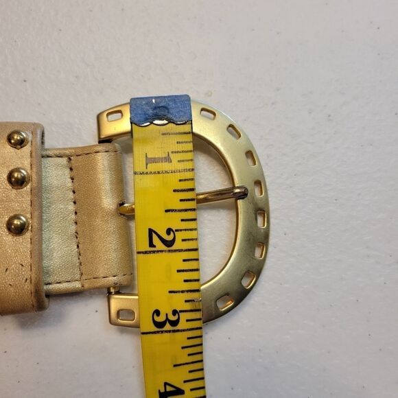 Sharon Burch Vintage Wide Gold Belt and Oversized Buckle Vintage 80s - Picture 6 of 10